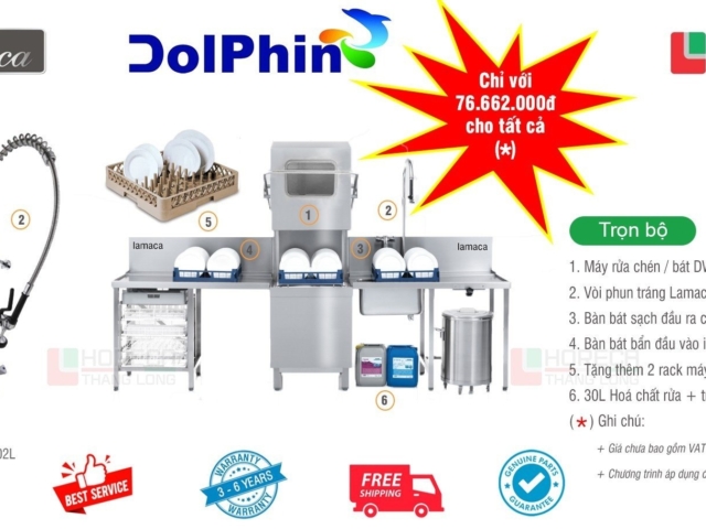 Máy rửa bát công nghiệp Dolphin DW-3210S